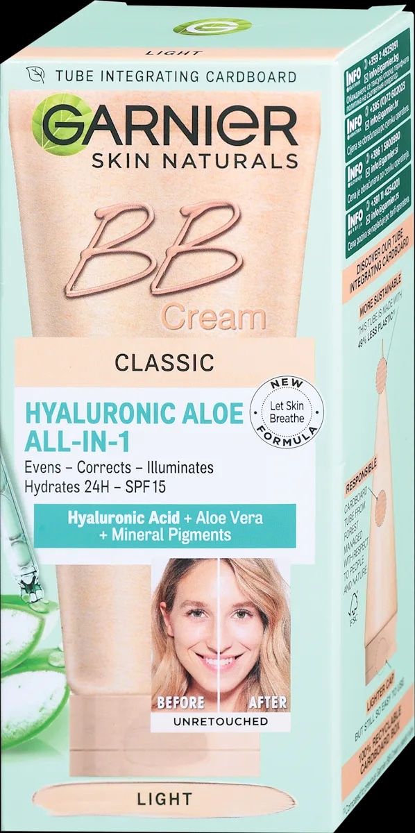 Garnier BB Cream Classic Hyaluronic Aloe All-in-1 - Akcija v trgovini Tuš
