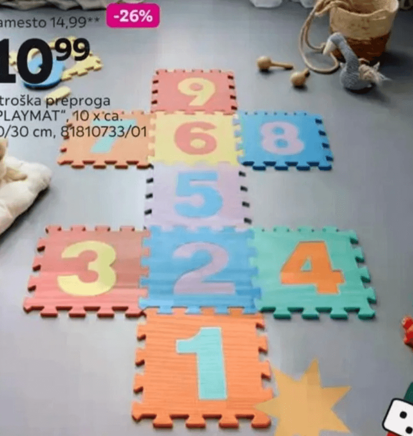 Otroška preproga „PLAYMAT" - Akcija v trgovini Mömax