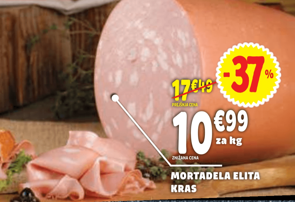 Mortadela Elita Kras - Akcija v trgovini E.Leclerc