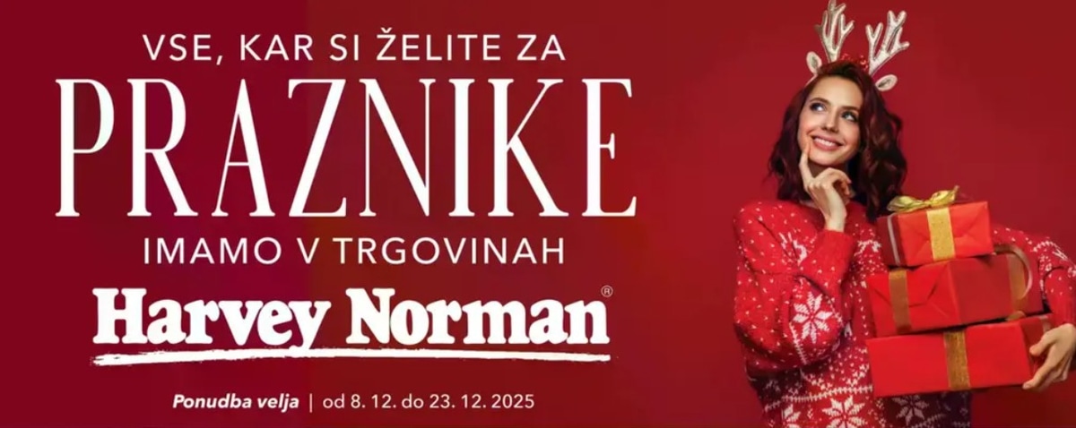 Harvey Norman katalog Vse kar si želite za praznike od 08.12. do 23.12.2025