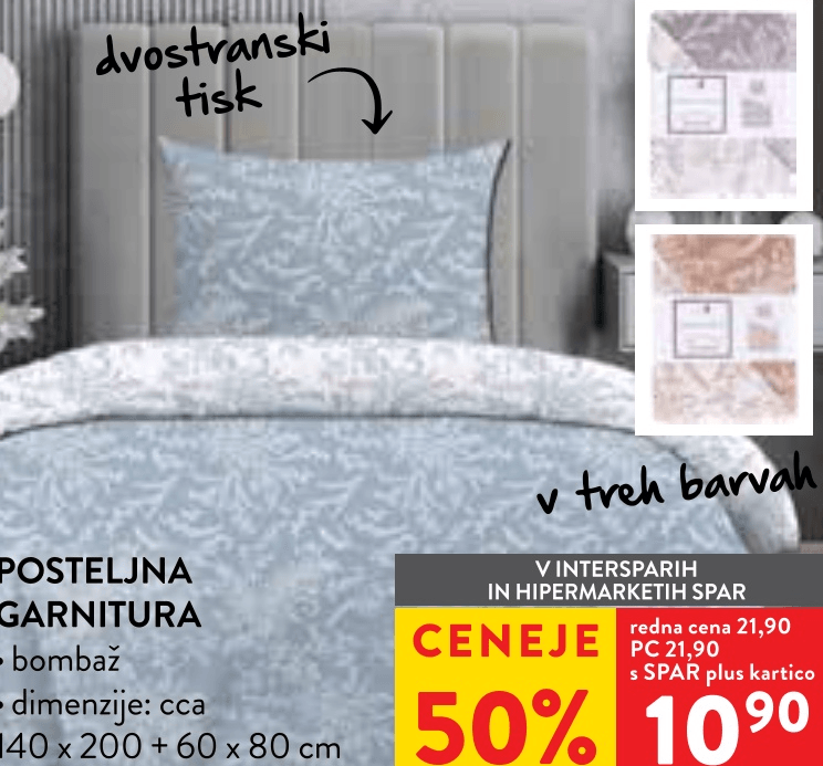 Posteljna garnitura - Akcija u trgovini Spar