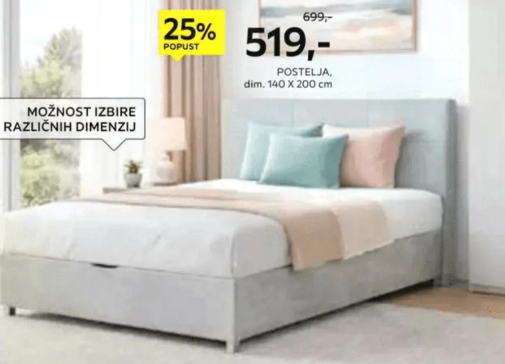 Postelja - Akcija v trgovini Lesnina