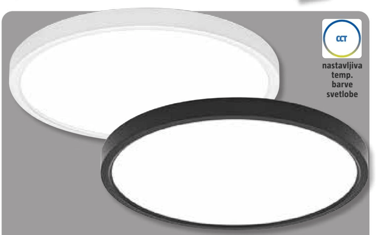 Stropna LED svetilka 18 W, Ø 22,5 x v 2,4 cm, 1.890 lm - Akcija v trgovini Bauhaus