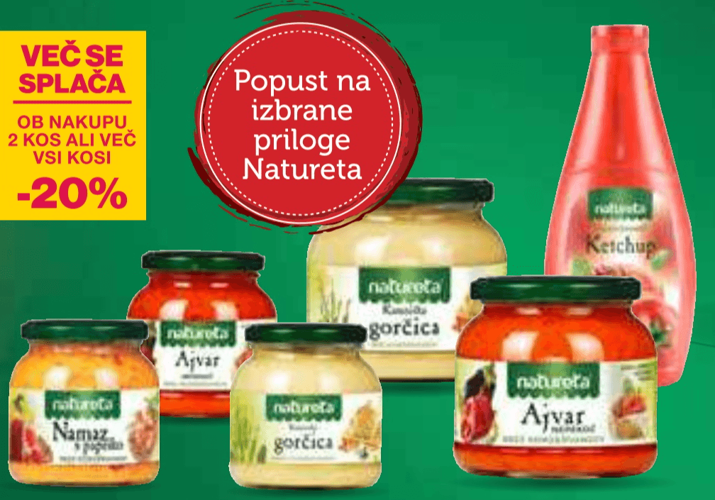 Izbrane priloge Natureta - Akcija v trgovini Mercator