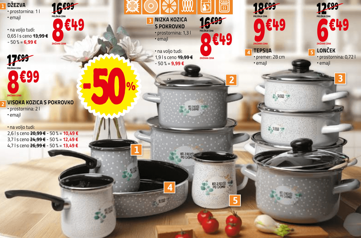 Visoka kozica s pokrovko 3,7 l - Akcija v trgovini E.Leclerc