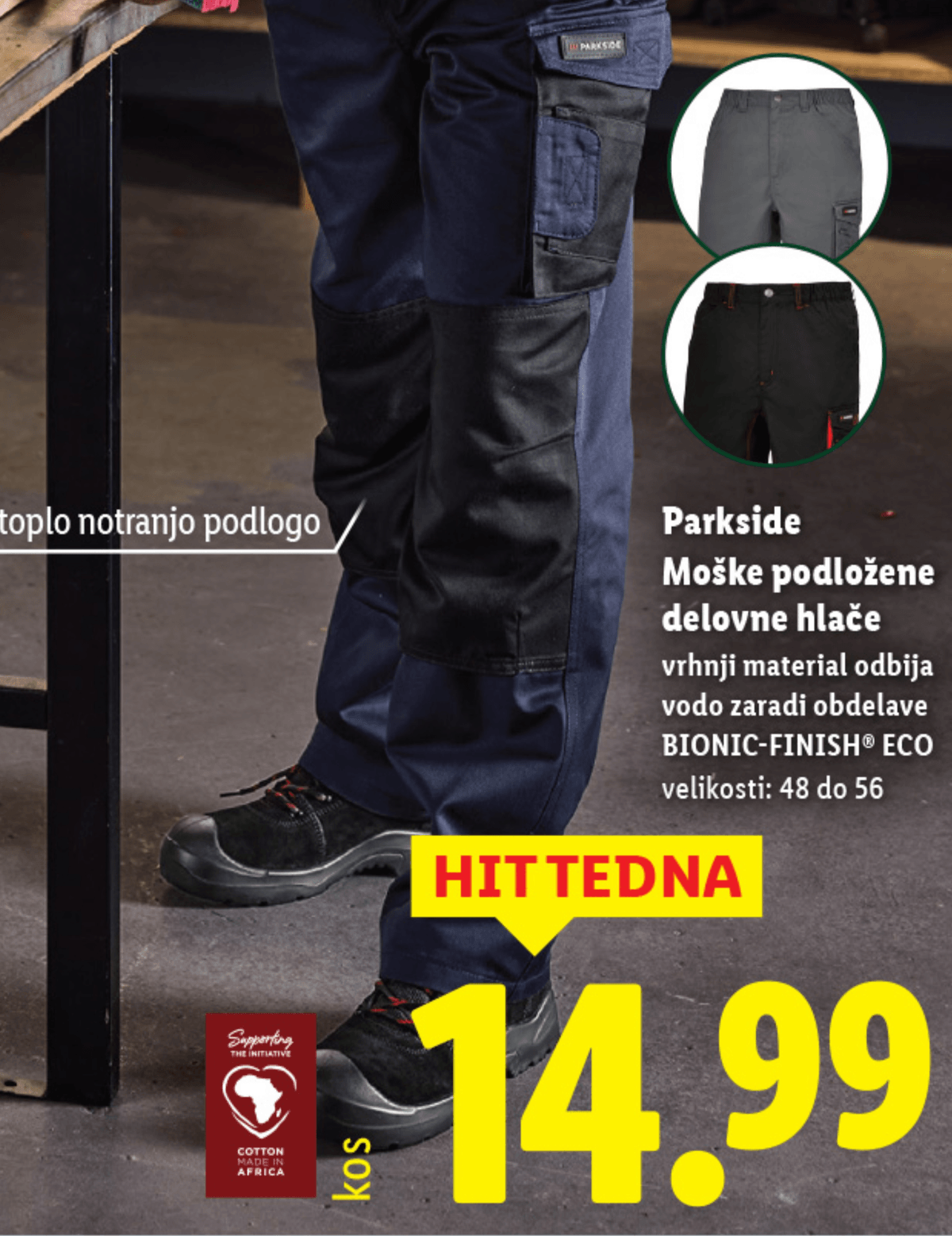 Parkside Moške podložene delovne hlače - Akcija v trgovini Lidl