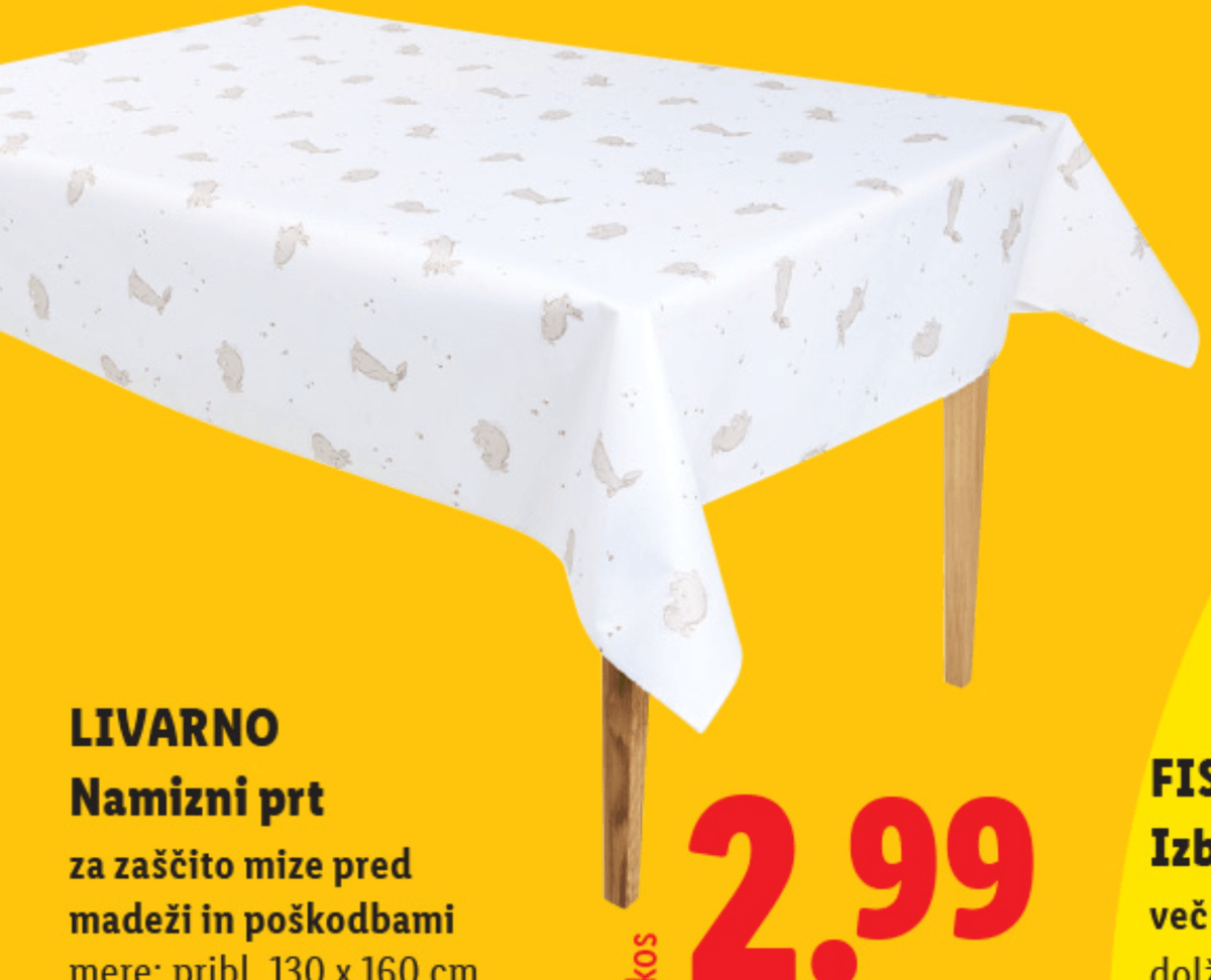 Livarno Namizni prt - Akcija v trgovini Lidl