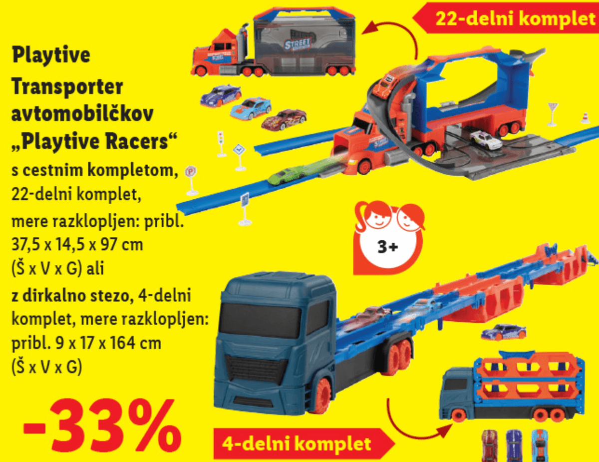 Playtive Transporter avtomobilčkov „Playtive Racers“ - Akcija v trgovini Lidl