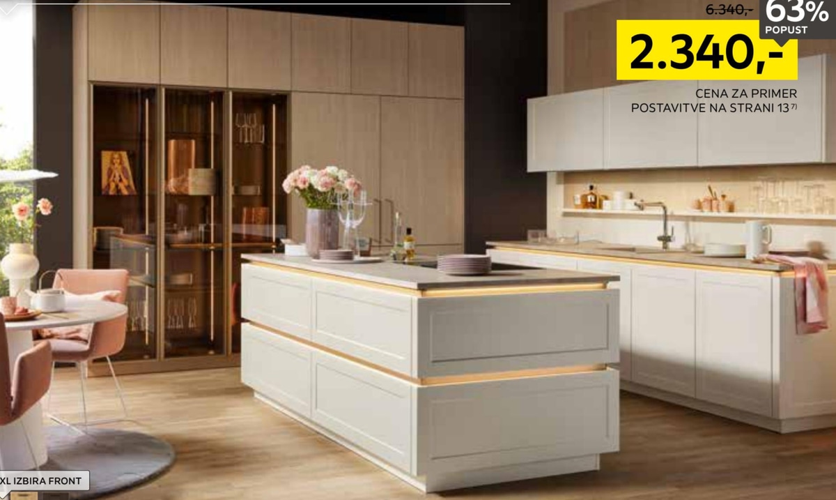 Kuhinja po meri v lesenem dekorju - Akcija v trgovini Lesnina