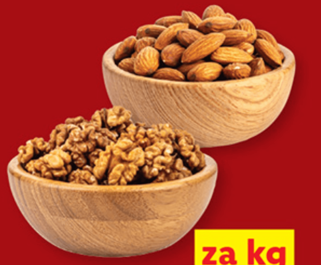 Orehova jedrca/mandlji za kg - Akcija v trgovini Lidl