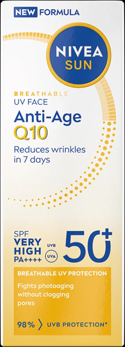 NIVEA SUN Q10 Anti-Age krema za zaščito obraza pred soncem 40 ml - Akcija v trgovini Dm