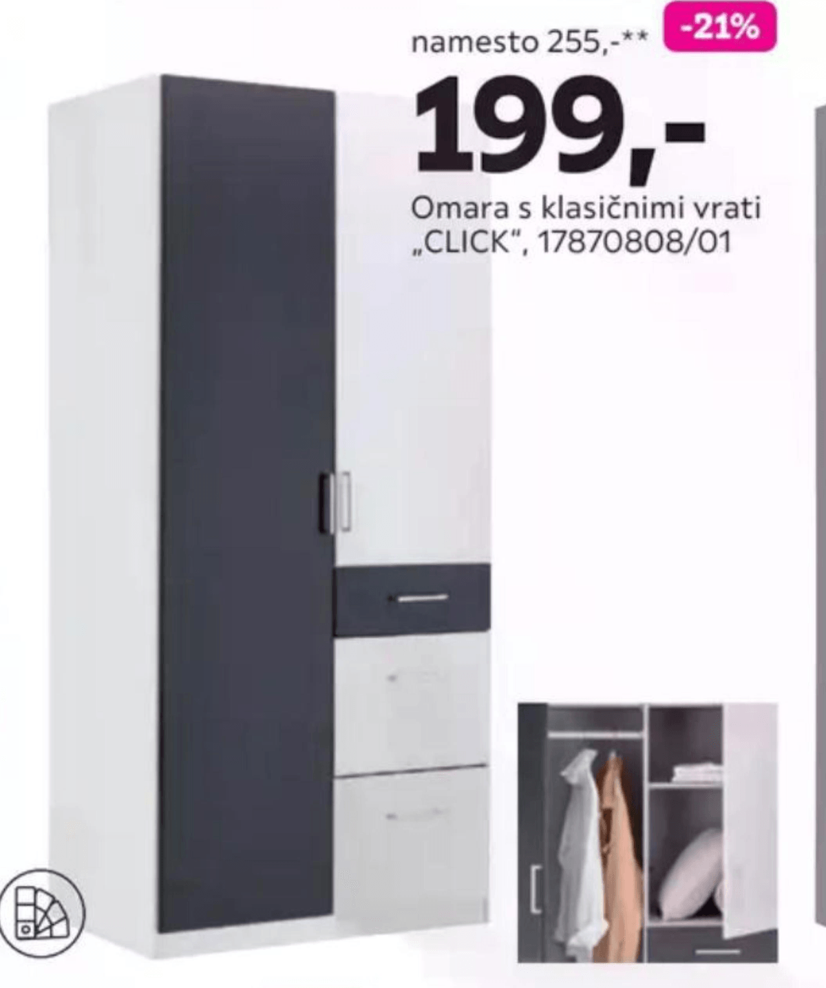 Omara s klasičnimi vrati Click Akcija v trgovini Mömax