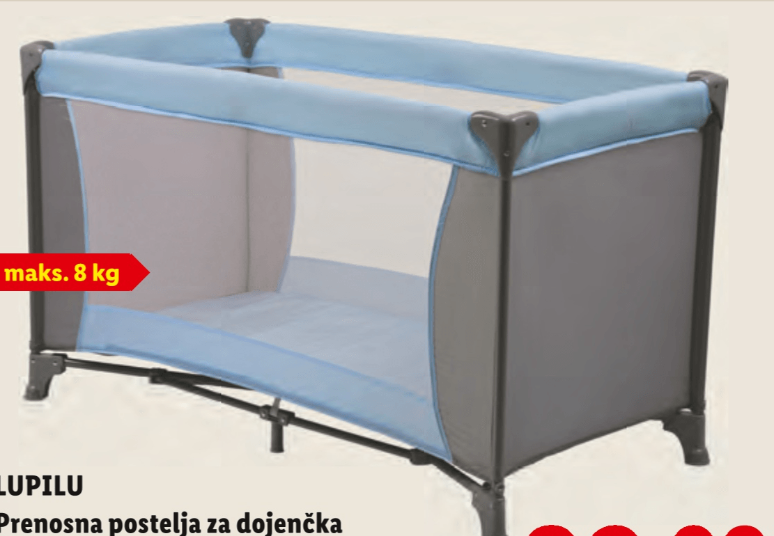 Prenosna postelja za dojenčka lupilu - Akcija v trgovini Lidl