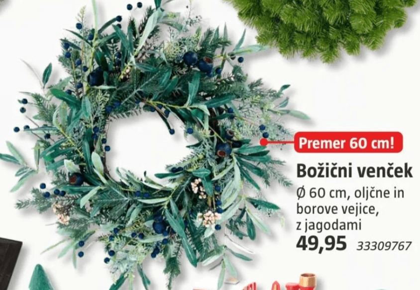 Božični venček - Akcija v trgovini Bauhaus