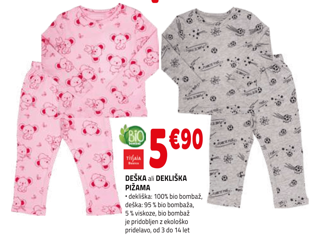 Dekliška pižama TISSAIA Basics - Akcija v trgovini E.Leclerc