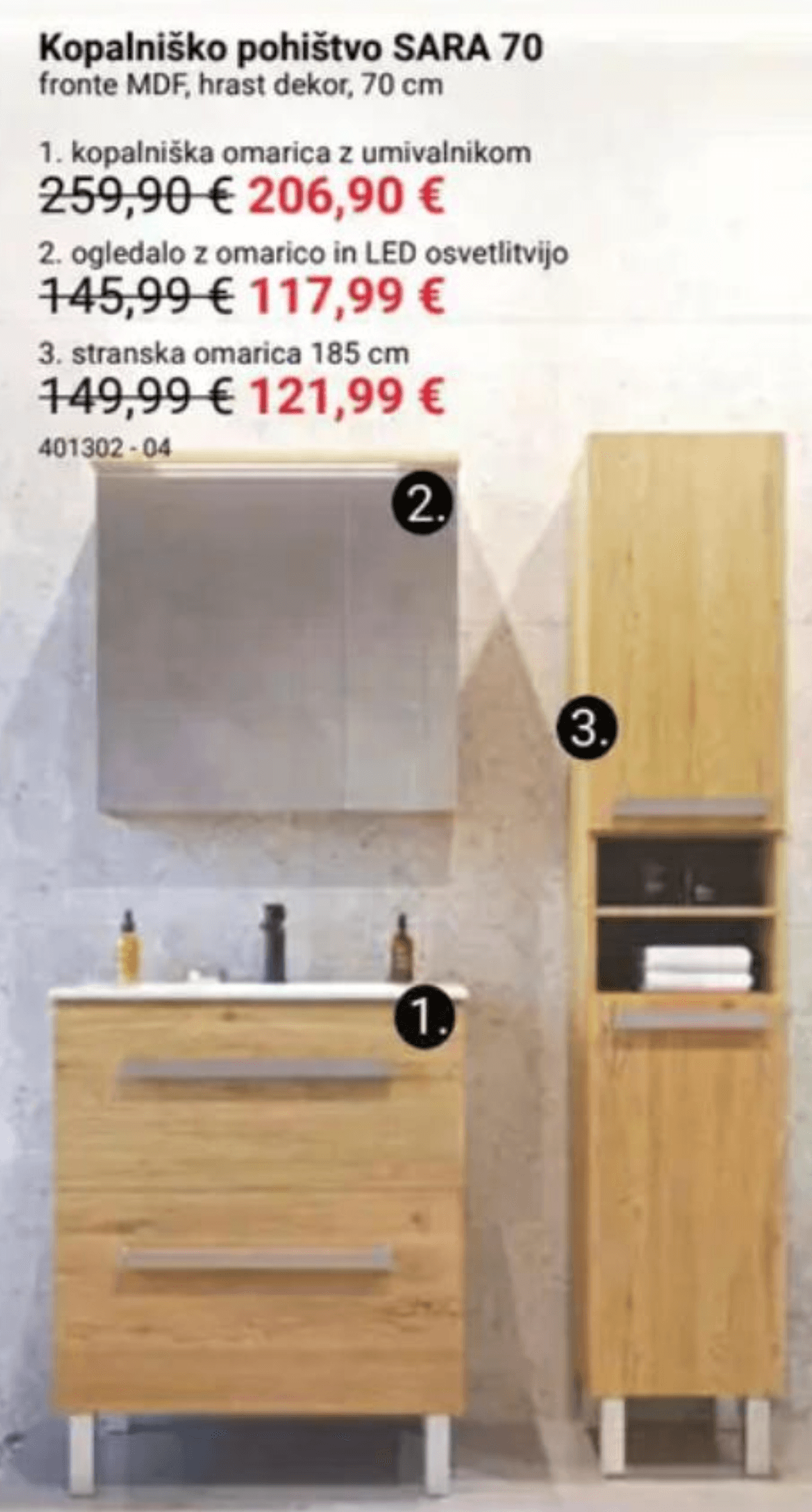 Stranska omarica SARA 70 185 cm - Akcija v trgovini Pevex