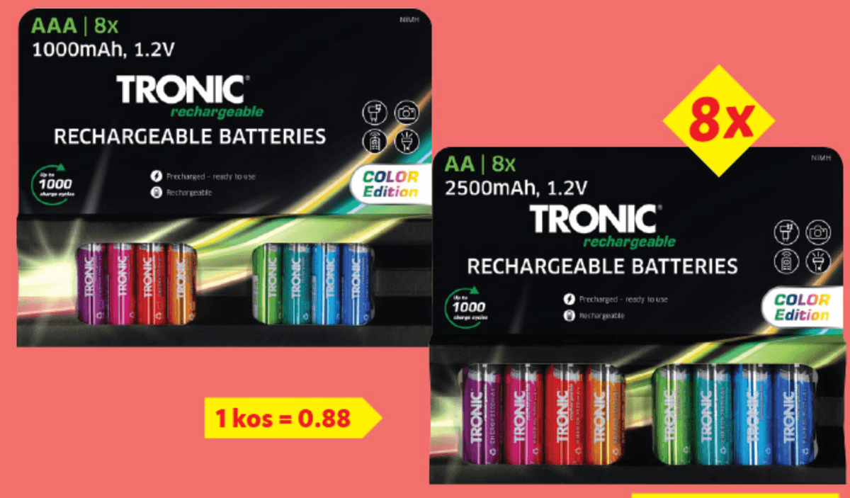 TRONIC Polnilne baterije NiMH 8 kosov - Akcija v trgovini Lidl
