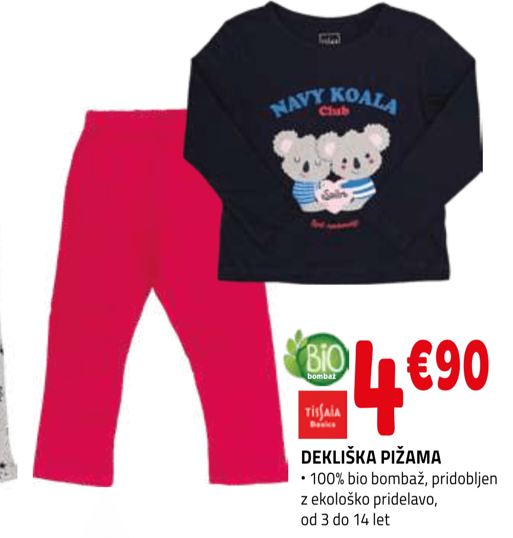 Deška pižama TISSAIA Basics - Akcija v trgovini E.Leclerc