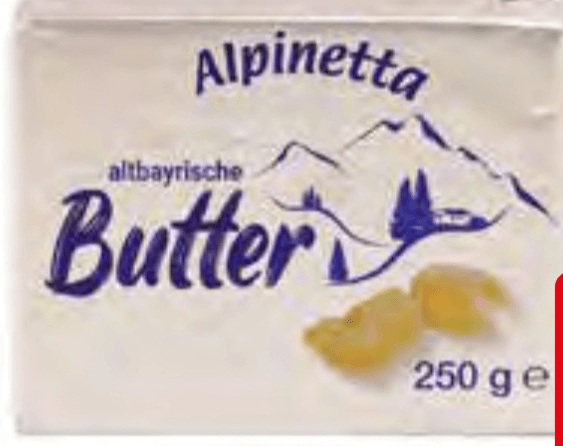 Maslo Alpinetta 250 g - Akcija v trgovini Jager