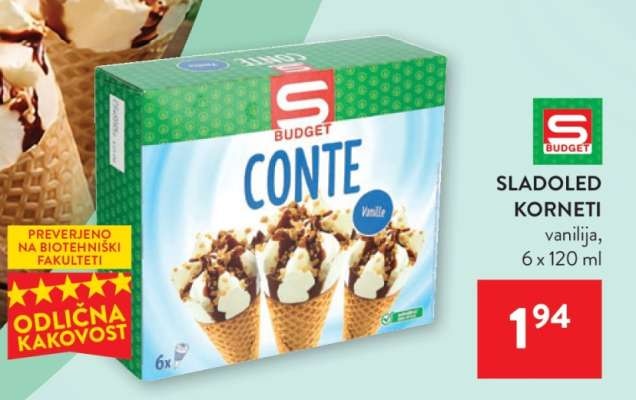 Despar Fiordicono Sladoled Korneti 6x75 g - Akcija v trgovini Spar
