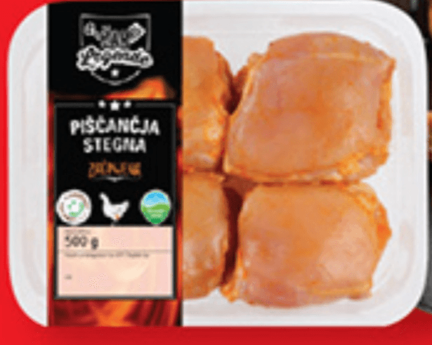 ŽAR LEGENDE Sveža piščančja marinirana stegna 500 g - Akcija v trgovini Lidl