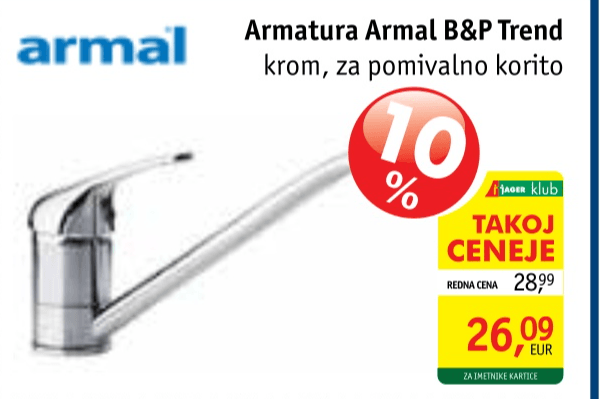 Armatura Armal B&P Trend - Akcija v trgovini Jager