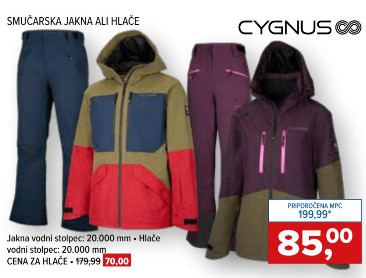 Smučarska jakna ali hlače Cygnus - Akcija v trgovini Hervis