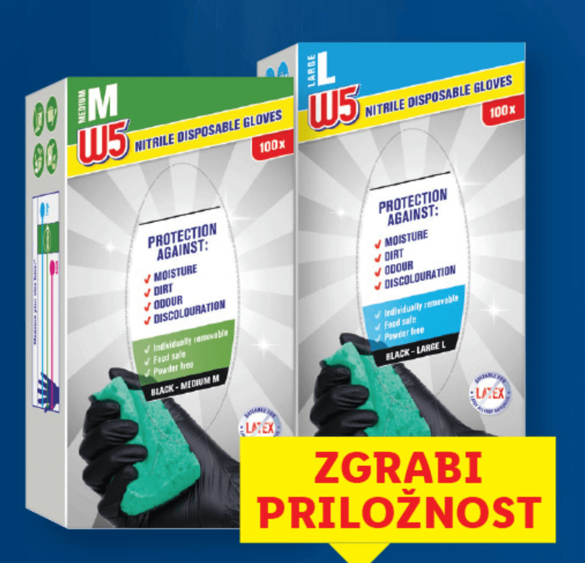 W5 Rokavice iz nitrila 100 kosov - Akcija v trgovini Lidl