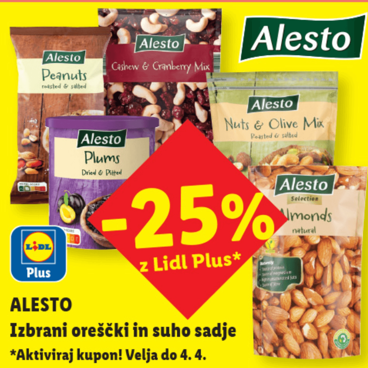 ALESTO Izbrani oreščki in suho sadje - Akcija v trgovini Lidl