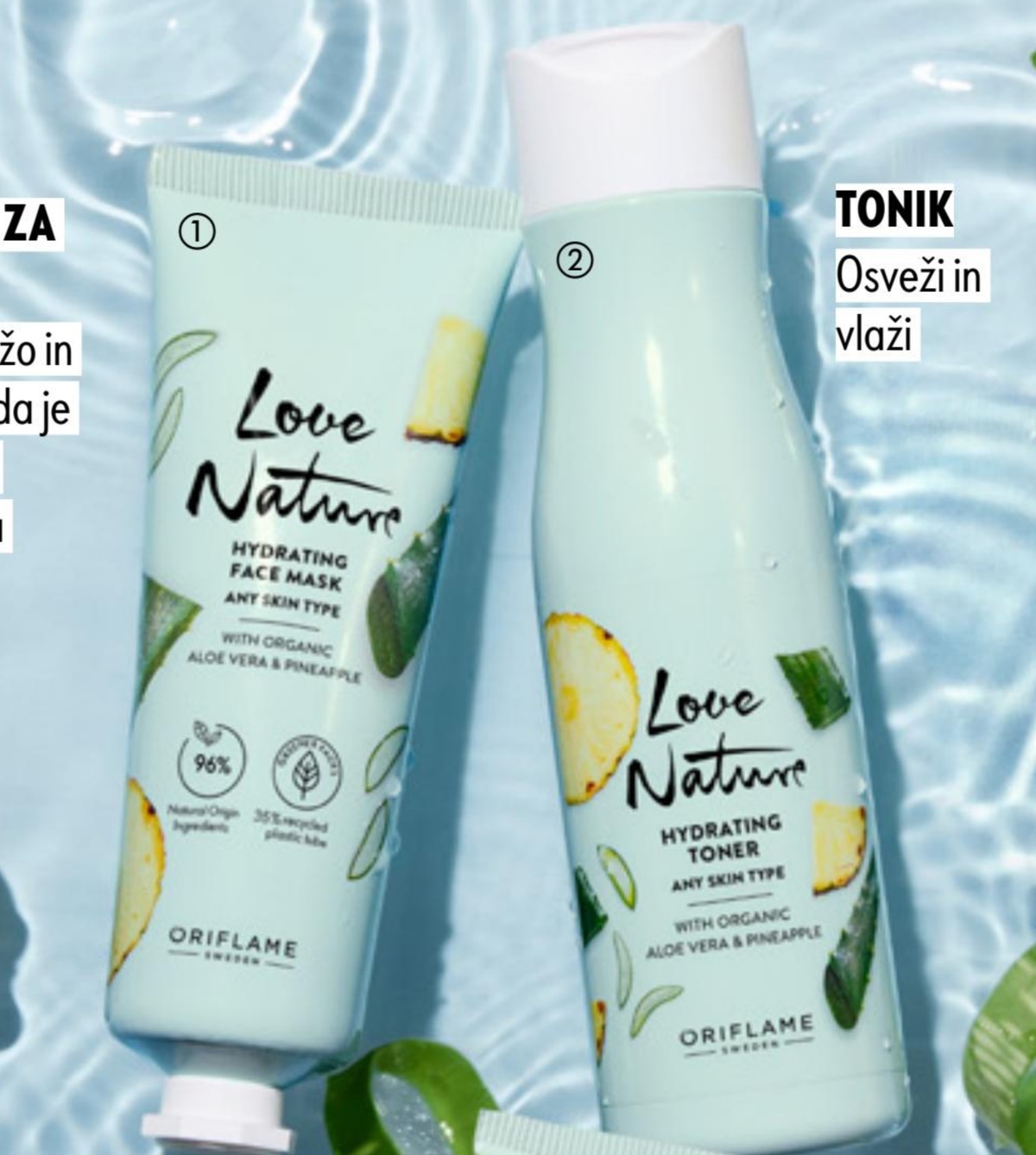 Love Nature vlažilni tonik z aloe vero in ananasom iz biološke pridelave 150 ml - Akcija v trgovini Oriflame