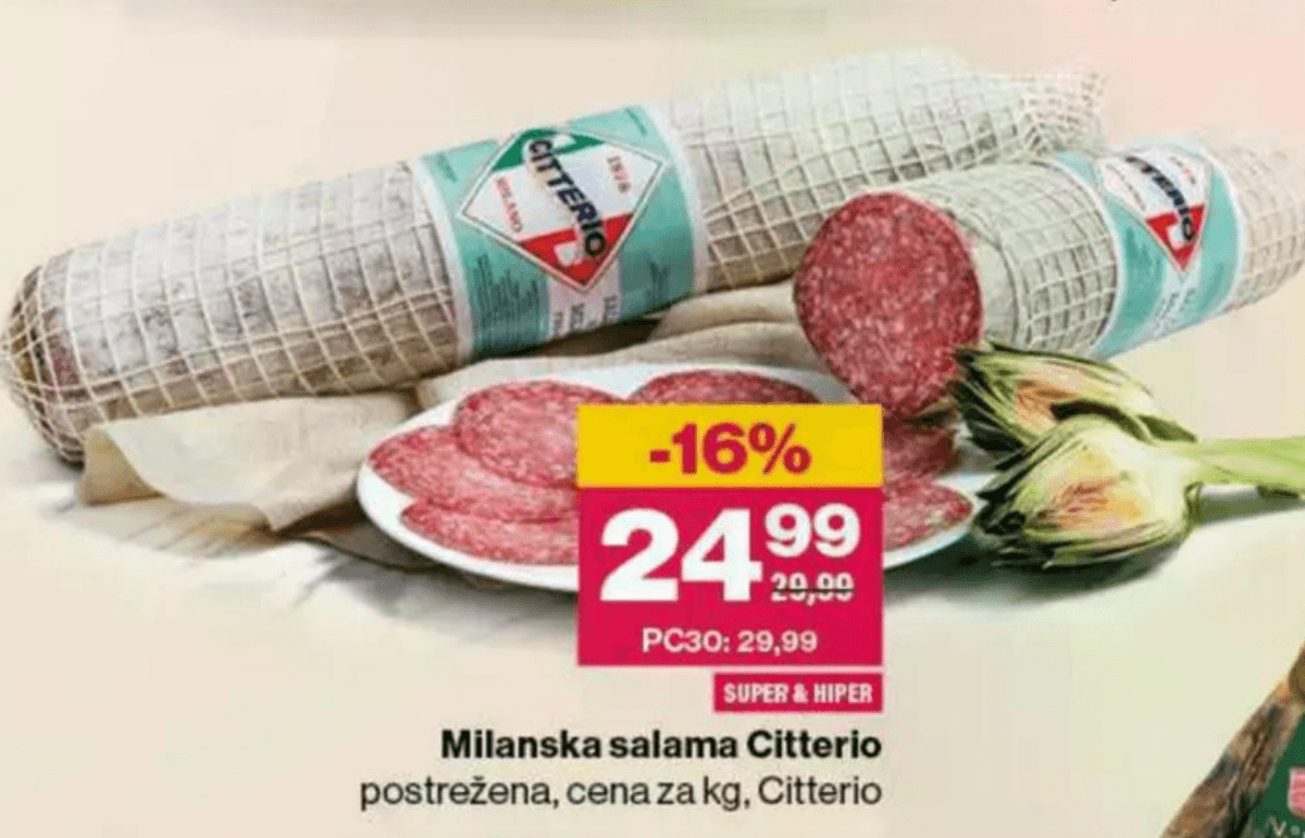 Milanska salama Citterio - Akcija v trgovini Mercator