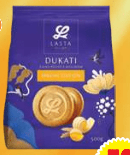 Masleno čajno pecivo Dukati Lasta 500 g - Akcija u trgovini E.Leclerc
