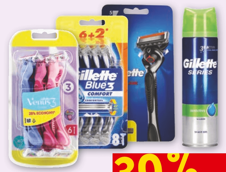 Gillette Brivniki, pene in geli za britje - Akcija v trgovini Spar