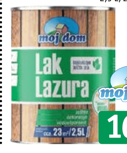 Moj dom Debeloslojna zaščita za les Lak Lazura 2,5 L - Akcija v trgovini Jager