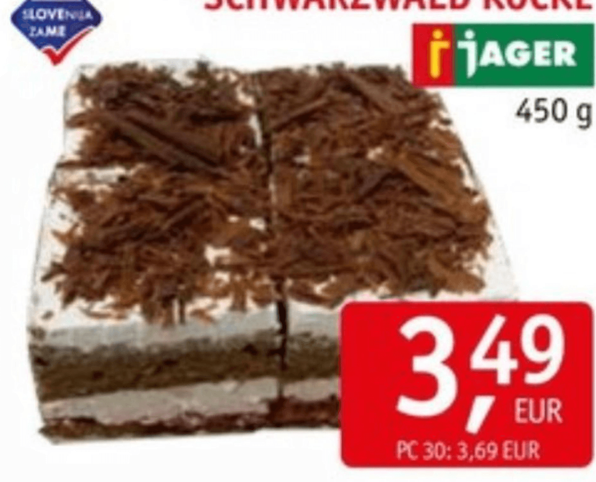 Schwarzwald kocke 450 g Jager - Akcija v trgovini Jager