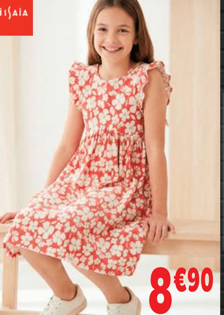 Dekliška obleka TISSAIA - Akcija v trgovini E.Leclerc