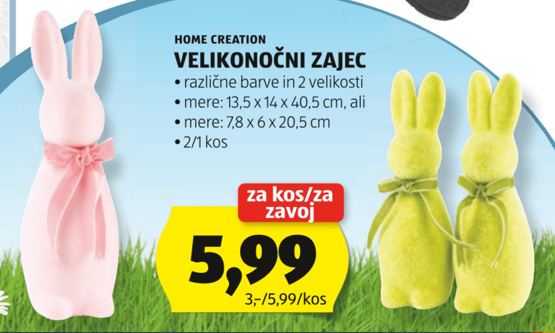 Home Creation Velikonočni zajec 1 kos - Akcija v trgovini Hofer