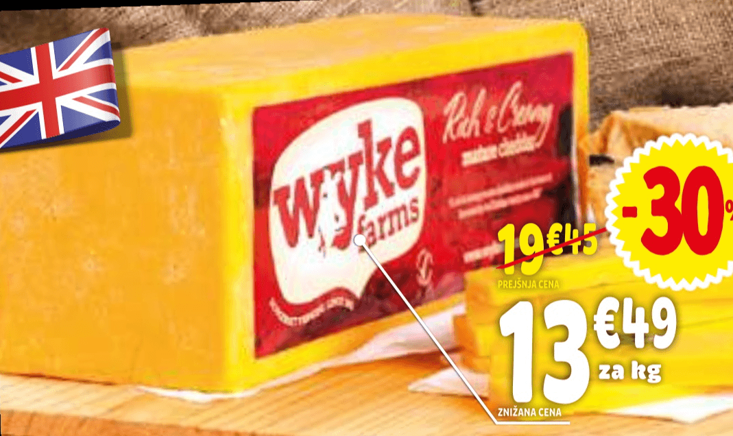 Sir Cheddar Wyke Farms - Akcija v trgovini E.Leclerc