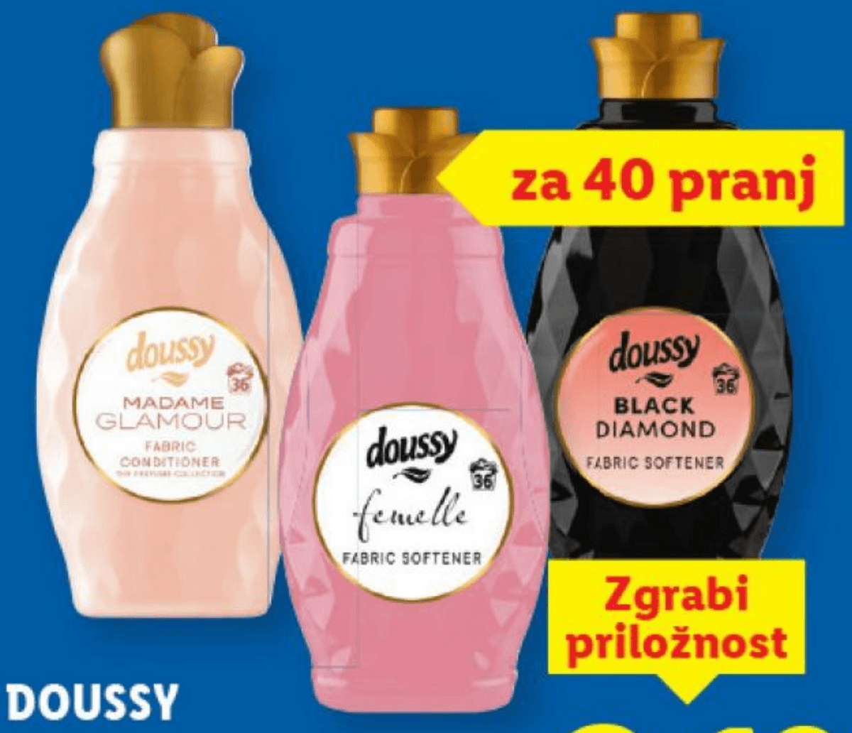 Doussy Mehčalec perila 900 ml - Akcija v trgovini Lidl