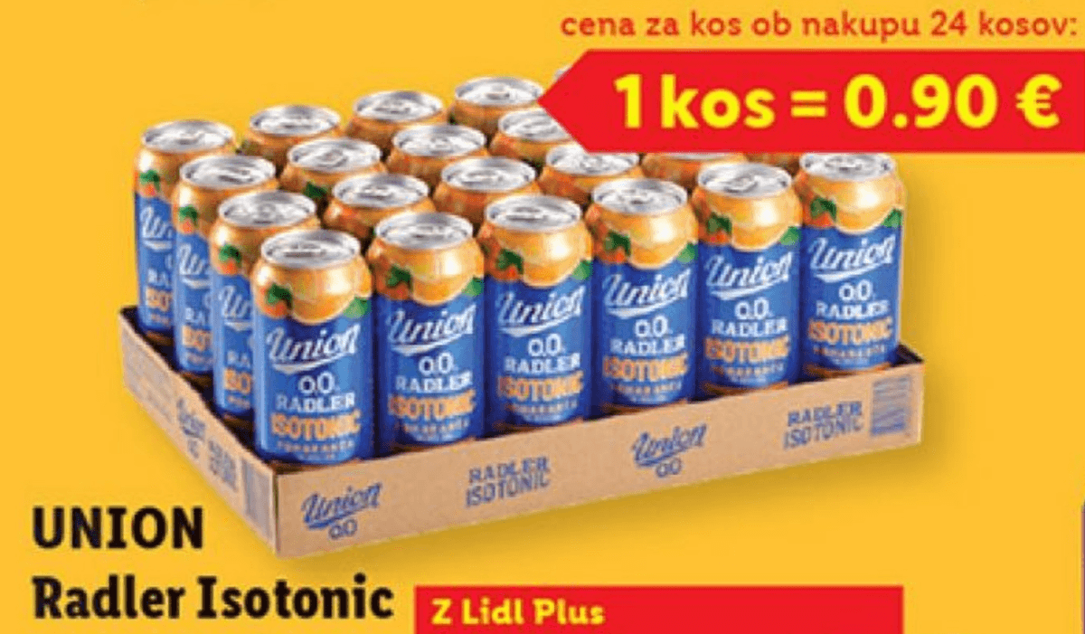 UNION Radler Isotonic pomaranča 18+6 gratis - Akcija u trgovini Lidl