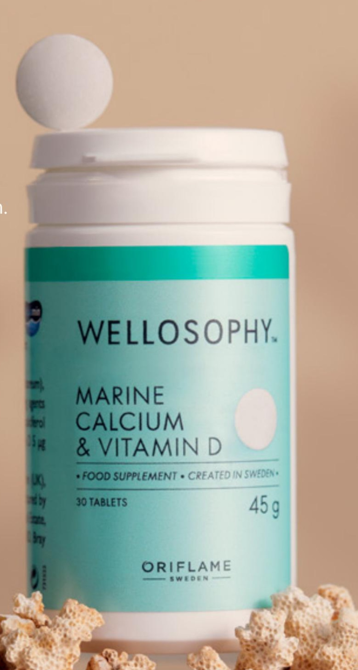 Wellosophy morski kalcij in vitamin D 30 tablet, 45 g - Akcija v trgovini Oriflame