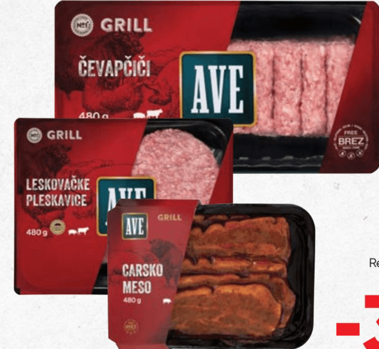 Mesni pripravki Ave Grill Akcija v trgovini Tuš