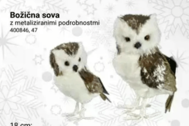 Božična sova 18 cm - Akcija v trgovini Pevex