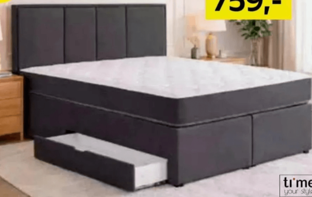 Postelja z vzmetnico in predalom dim. 180 X 200 cm time your style - Akcija v trgovini Lesnina