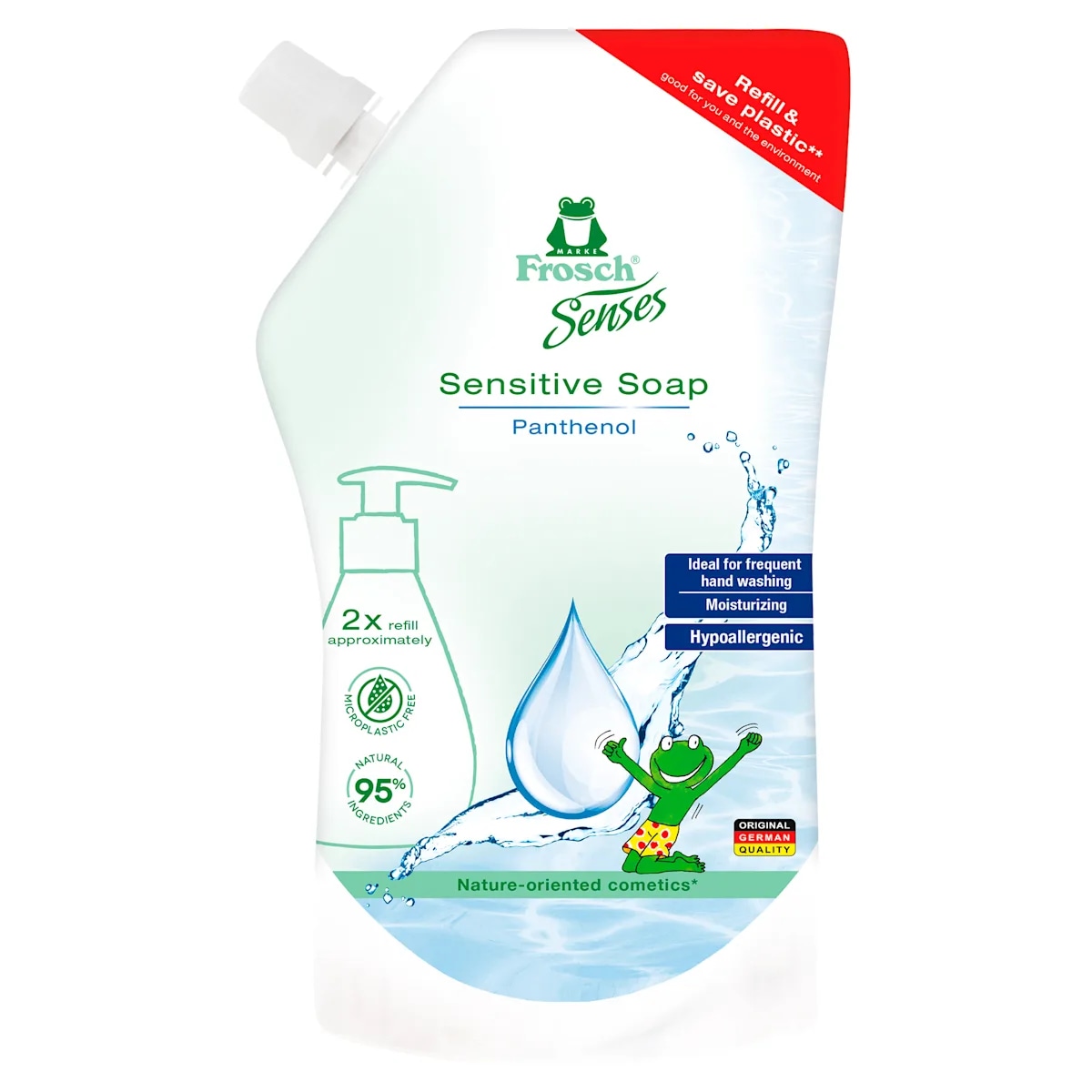 Frosch Senses Panthenol tekoče milo za občutljivo kožo polnilo 500 ml Akcija v trgovini Dm