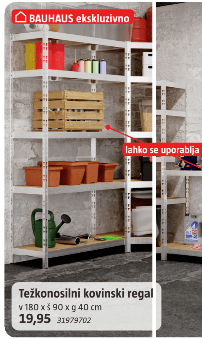 Težkonosilni kovinski regal - Akcija v trgovini Bauhaus