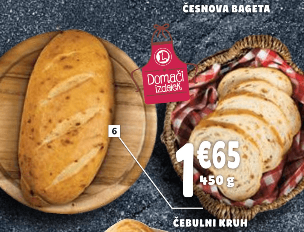 Čebulni kruh 450 g - Akcija v trgovini E.Leclerc