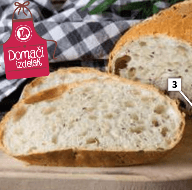 Mediteranski kruh 400 g Domači izdelek - Akcija v trgovini E.Leclerc