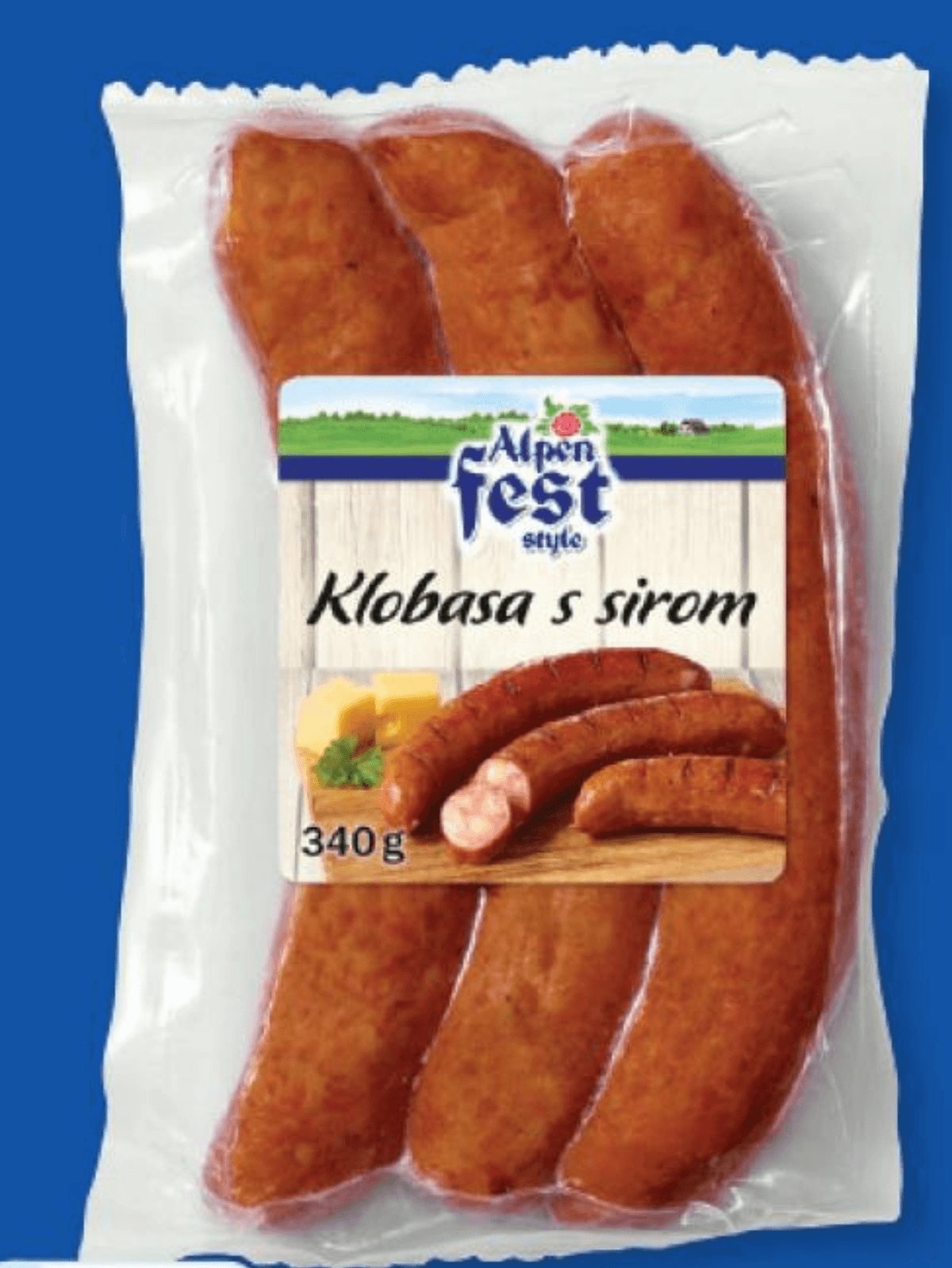 Alpenfest Klobasa s sirom 340 g - Akcija v trgovini Lidl