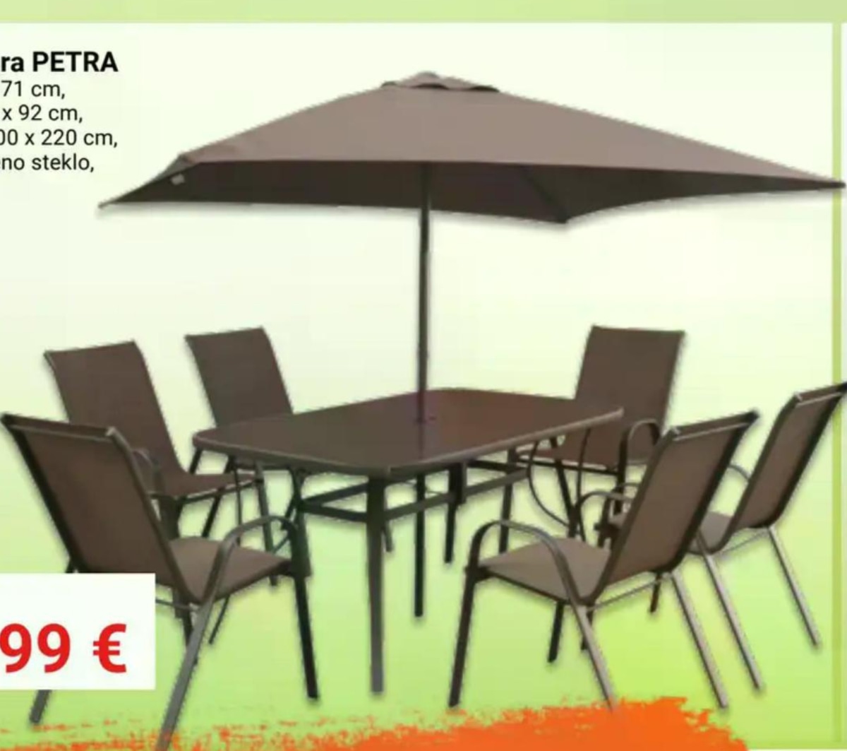 Vrtna garnitura PETRA - Akcija v trgovini Pevex